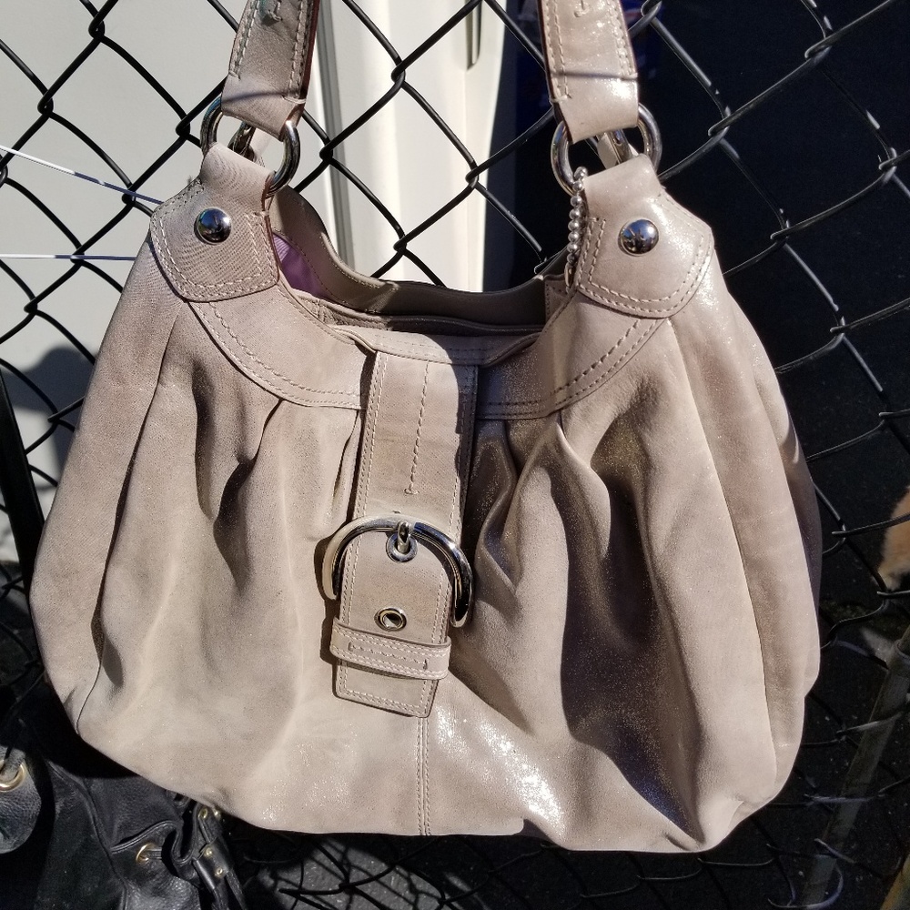 AUTHENTIC Silver glitter Coach bag